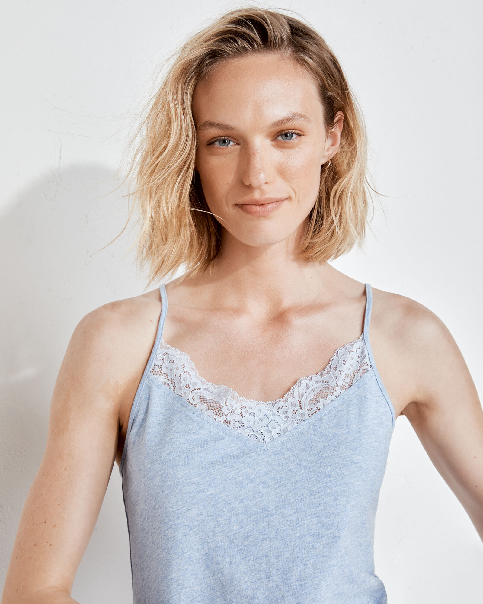 Recycled Fibers Lace Trim Cami
