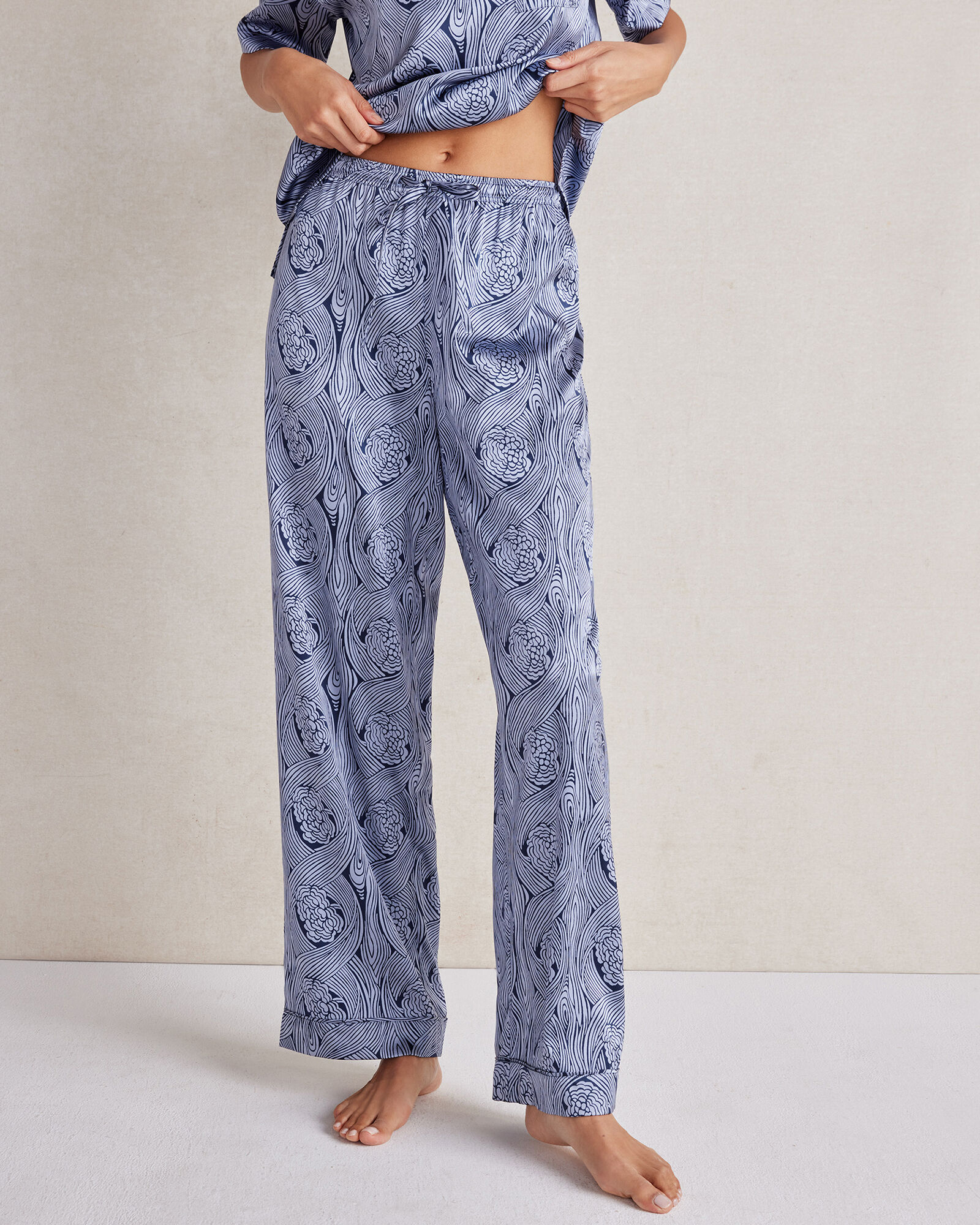 Washable Silk Deco Floral Pajama Pants | Haven Well Within