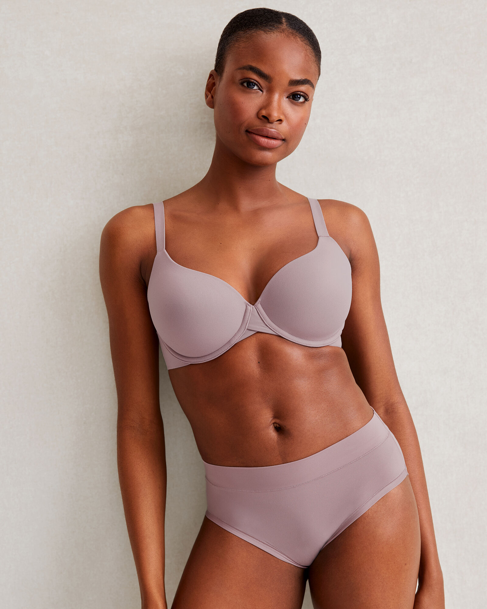 Ribbed Seamless One Shoulder Bra - Marshmallow