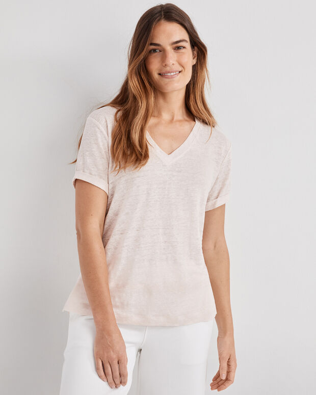 Linen Jersey V-Neck Tee | Within Well Haven