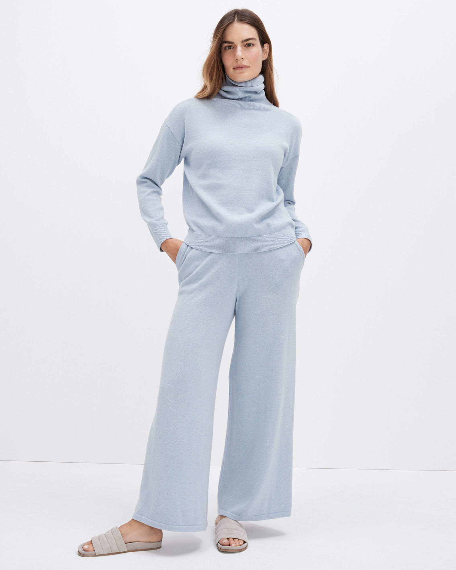 Cotton Cashmere Wide Leg Pants | Haven Well Within