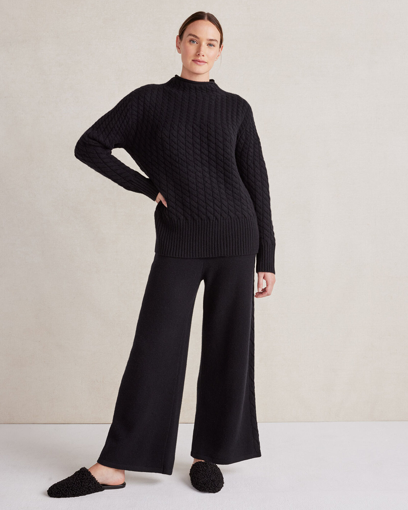 Emely cashmere wide-leg pants