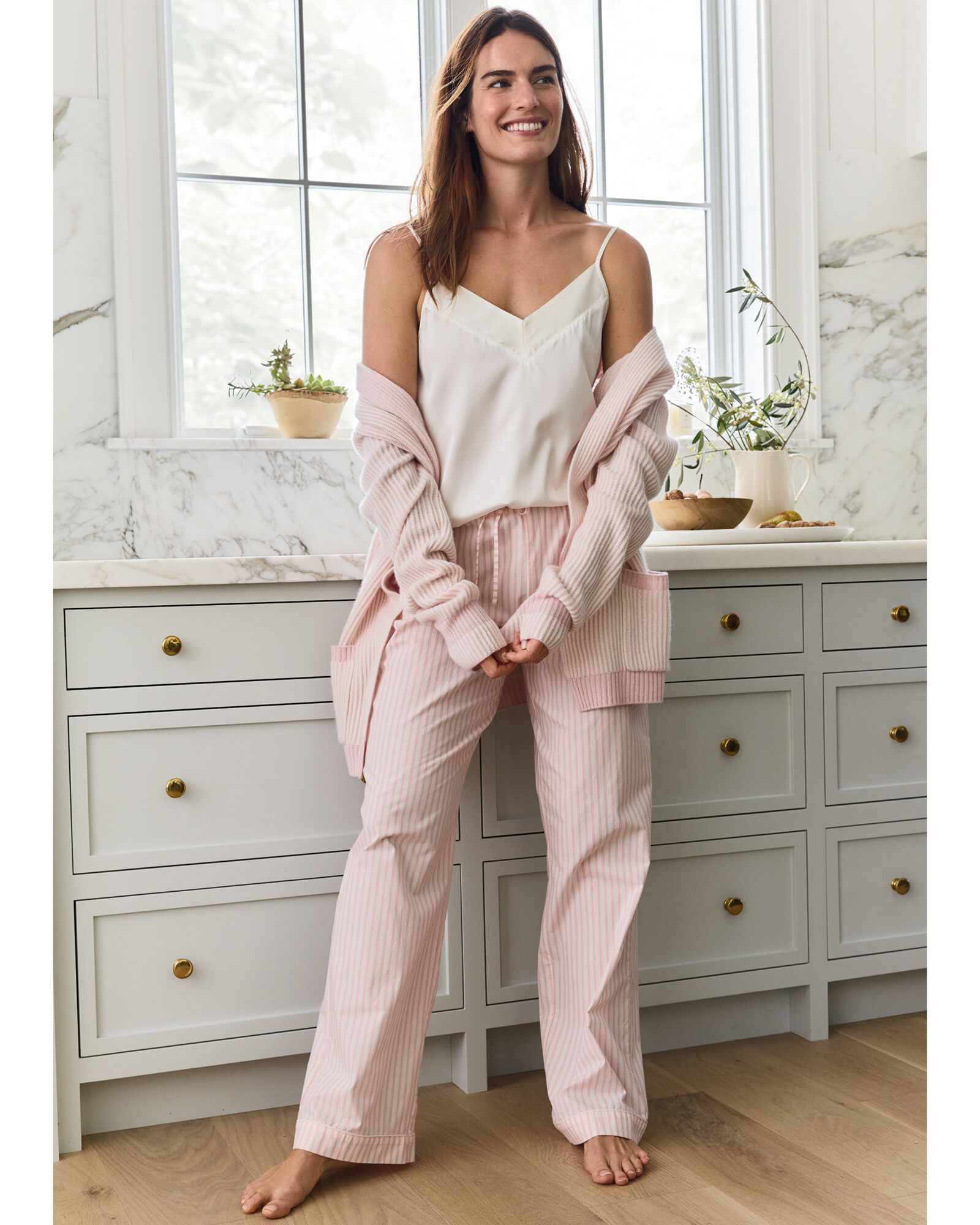 Solid Elastic Waist Pajama Pants & Reviews - Caramel - Sustainable  Sleepwear