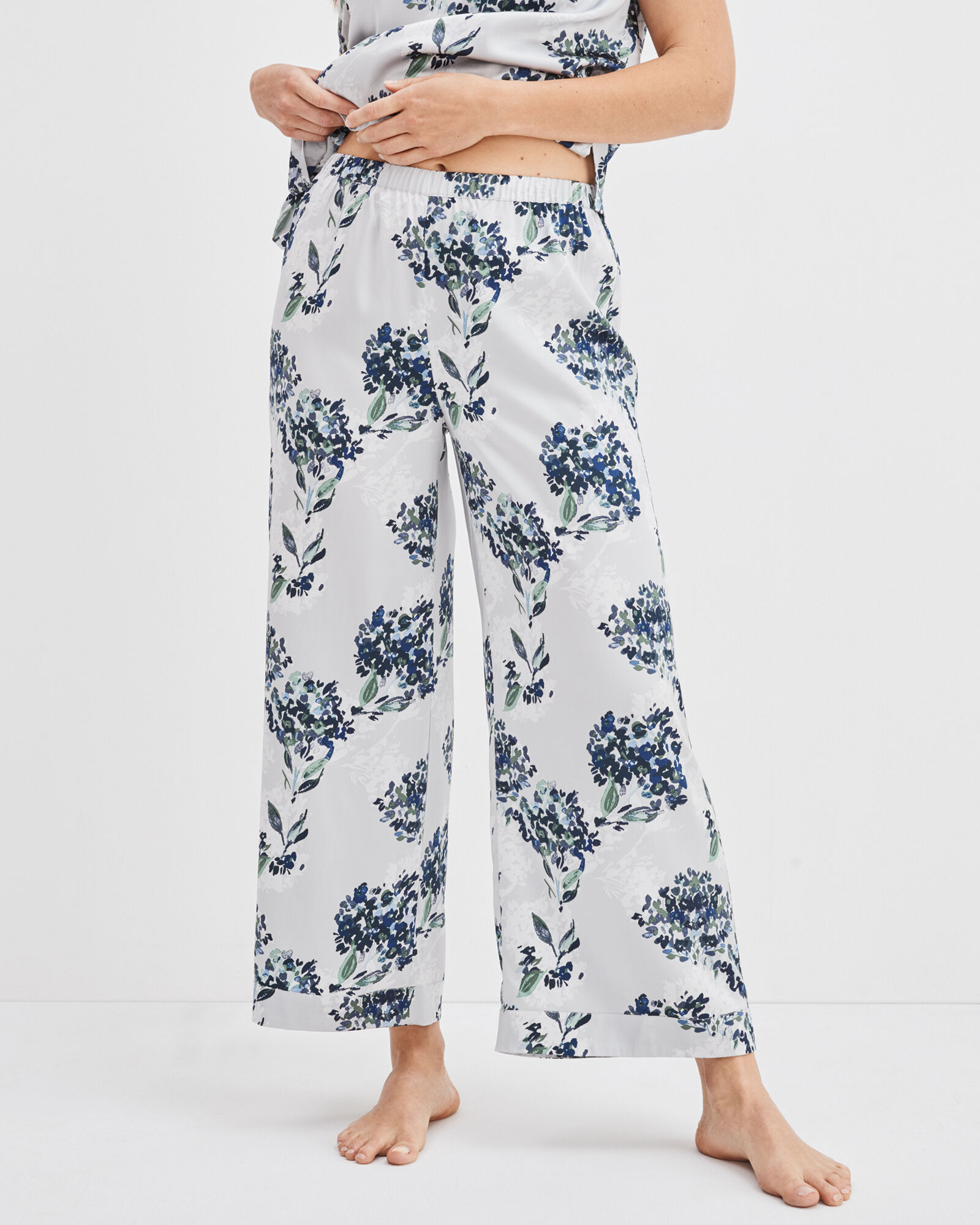 High-Waisted Floral Wide-Leg Pajama Pants