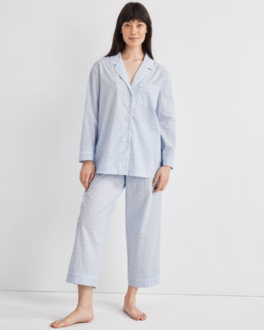 Cotton Poplin Sketched Floral Pajama Top