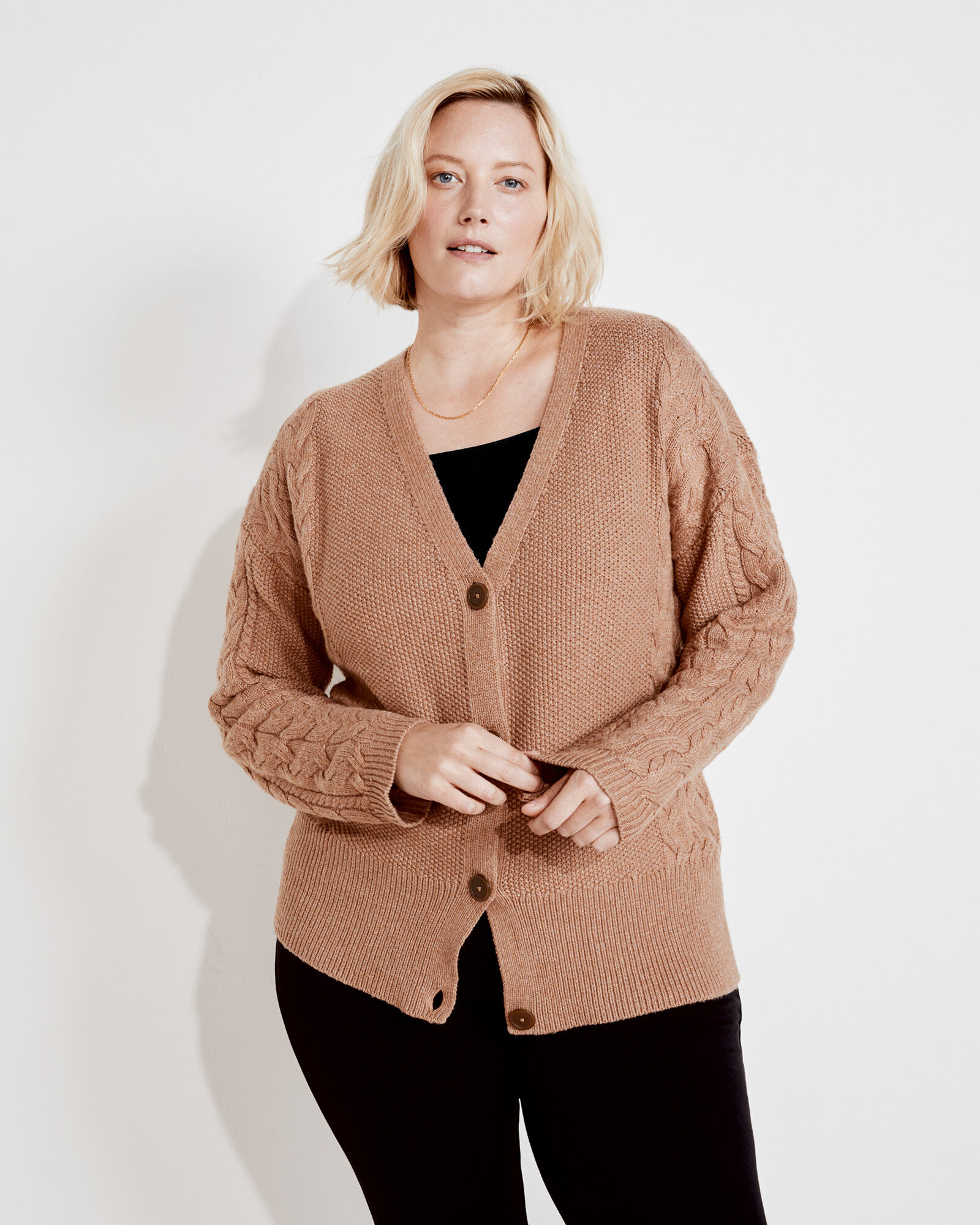 Cotton Cable Knit Cardigan