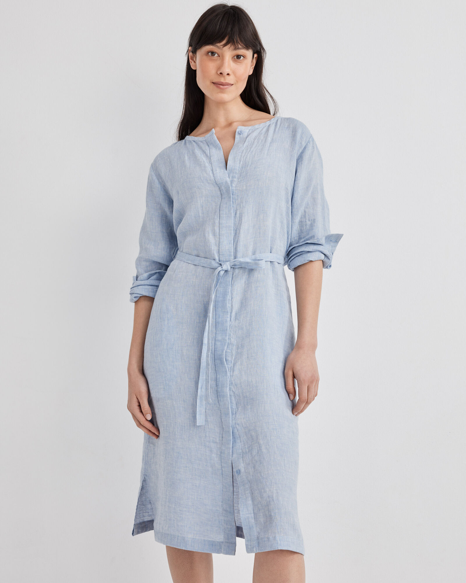 Linen Shirt Dress - Cornflower | Haven Well Within